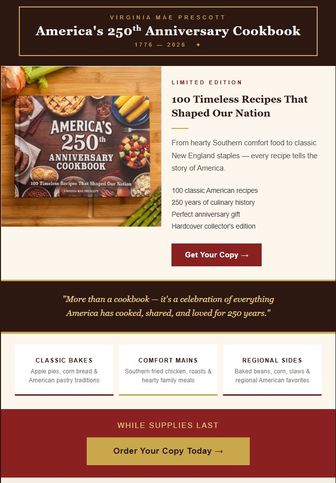 America's 250th Anniversary Cookbook